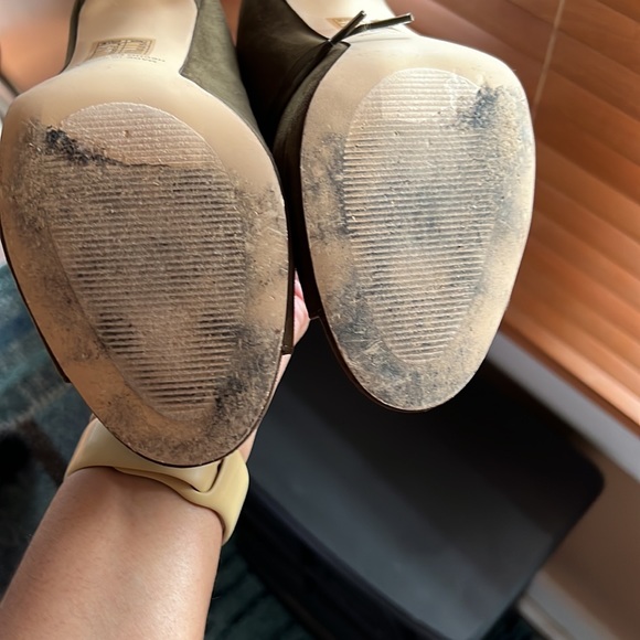 Olive Peep toe booties. - Picture 6 of 8